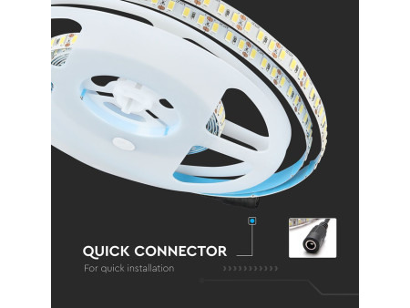 SKU 212161 VT-5730-120-IP20 V-TAC Strip LED SMD5730 20W/m Bobina 5m 120 LED/m 12V 6500K 10mm