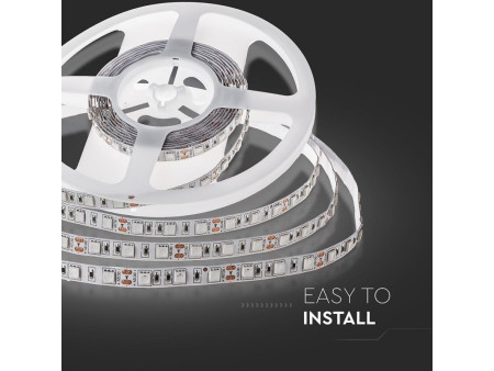 SKU 2126 VT-5050 60-IP20 V-TAC Strip LED SMD5050 10,8W/m Bobina 5m 60 LED/m 12V 6400K 10mm
