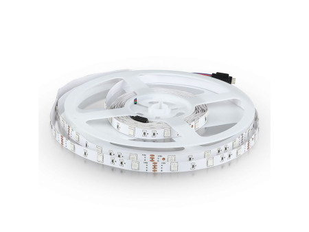 SKU 2124 VT-5050 30-IP20 V-TAC Strip LED SMD5050 4,8W/m Bobina 5m 30 LED/m 12V RGB 10mm