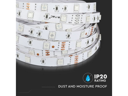 SKU 2124 VT-5050 30-IP20 V-TAC Strip LED SMD5050 4,8W/m Bobina 5m 30 LED/m 12V RGB 10mm