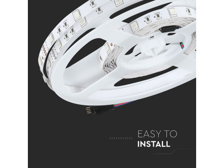 SKU 2124 VT-5050 30-IP20 V-TAC Strip LED SMD5050 4,8W/m Bobina 5m 30 LED/m 12V RGB 10mm