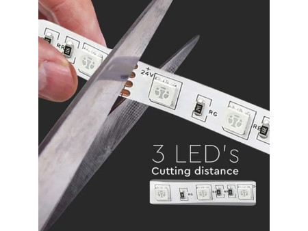 SKU 212430 VT-5050-60-IP20-10 V-TAC Strip LED SMD5050 10W/m Bobina 5m 60 LED/m 24V 6500K 10mm