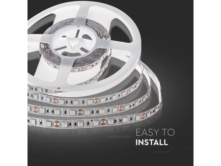 SKU 212547 VT-5050-60-IP65 V-TAC Strip LED SMD5050 11W/m Bobina 5m 60 LED/m 12V 2200K 10mm