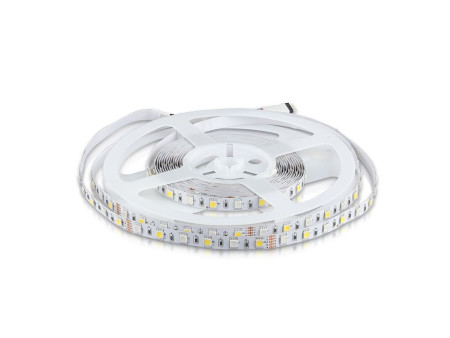 SKU 212552 VT-5050-60-IP20-N V-TAC Strip LED SMD5050 8W/m Bobina 5m 60 LED/m 12V RGB + 4000K 10mm