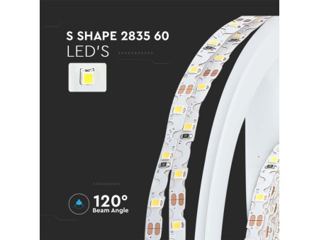 SKU 212560 VT-2835 V-TAC Strip LED SMD2835 Flessibile (Zig-Zag) 4.2W/m Bobina 5m 60 LED/m 12V 4000K 6mm