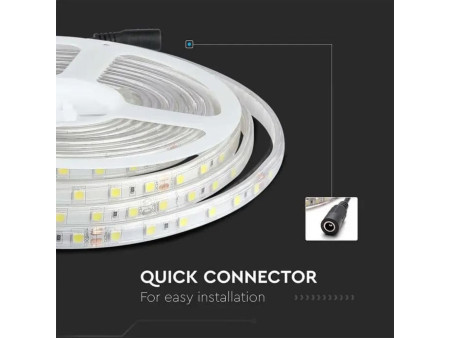 SKU 212564 VT-5050-60-IP65 V-TAC Strip LED SMD5050 10W/m Bobina 5m 60 LED/m 24V 6500K IP65 11mm