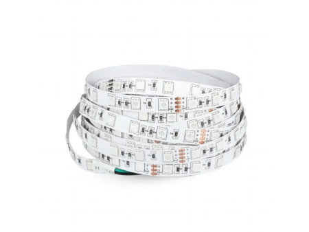 SKU 212591 VT-5050-60-IP20-10 V-TAC Strip LED SMD5050 7W/m Bobina 5m 60 LED/m 24V RGB 10mm