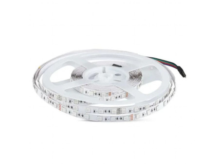SKU 212592 VT-5050-60-IP20-7 V-TAC Strip LED SMD5050 7W/m Bobina 10m 60 LED/m 24V RGB 10mm