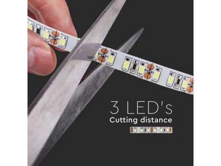 SKU 212595 VT-2835-126-IP20 V-TAC Strip LED SMD2835 8W/m Bobina 5m 126 LED/m 24V 137LM/W 6500K 8mm