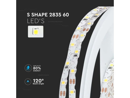SKU 212601 VT-2835-238-IP20 V-TAC Strip LED SMD2835 18W/m Bobina 5m 238 LED/m 24V 135LM/W 6500K 10mm