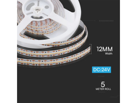 SKU 212603 VT-2110  Confronta V-TAC Strip LED SMD2110 22W/m Bobina 5m 700 LED/m 24V 4000K 12mm CRI90