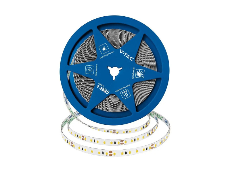 SKU 2126236 VT-2835 120 V-TAC PRO Strip LED SMD2835 Chip CREE 10W/m Bobina 10m 120 LED/m 24V 4000K 8mm CRI90