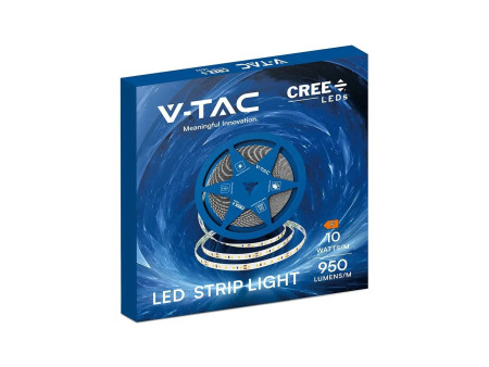 SKU 2126226 VT-2835 120 V-TAC PRO Strip LED SMD2835 Chip CREE 10W/m Bobina 10m 120 LED/m 24V 3000K 8mm CRI90