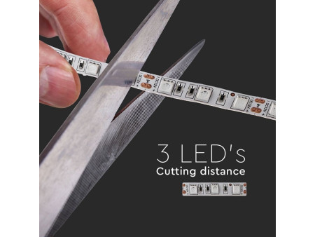 SKU 2128 VT-5050 60-IP20 V-TAC Strip LED SMD5050 10,8W/m Bobina 5m 60 LED/m 12V Rosso 10mm