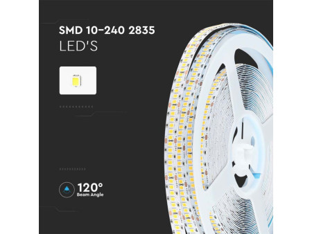 SKU 21321 VT-10-240 V-TAC PRO Strip LED SMD2835 Chip Samsung 15W/m Bobina 10m 240 LED/m 24V 4000K 10mm