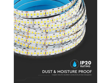 SKU 21321 VT-10-240 V-TAC PRO Strip LED SMD2835 Chip Samsung 15W/m Bobina 10m 240 LED/m 24V 4000K 10mm