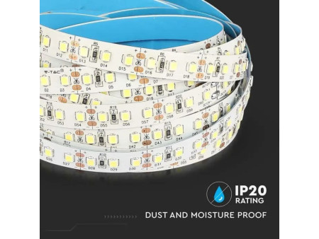 SKU 21324 VT-5-120 V-TAC PRO Strip LED SMD2835 Chip Samsung 12W/m Bobina 5m 120 LED/m 12V 4000K 10mm