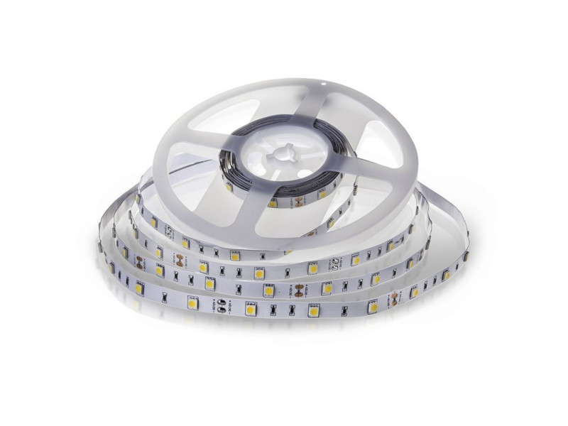 SKU 2135 VT-5050-30-IP20 V-TAC Strip LED SMD5050 4,8W/m Bobina 5m 30 LED/m 12V 3000K 10mm