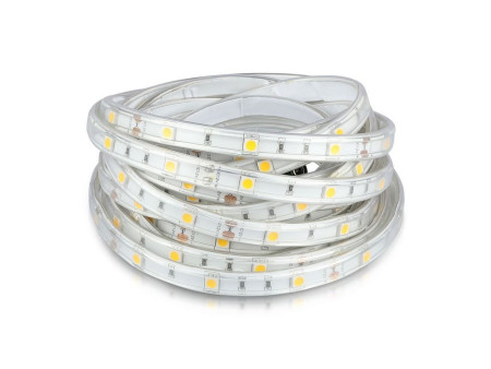 SKU 2145 VT-5050 30-IP65 V-TAC Strip LED SMD5050 4,8W/m Bobina 5m 30 LED/m 12V 3000K IP65 10mm