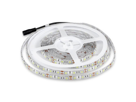 SKU 2150 VT-5050 60-IP65 V-TAC Strip LED SMD5050 10,8W/m Bobina 5m 60 LED/m 12V 4500K IP65 10mm