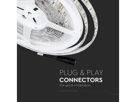SKU 2149 VT-5050 60-IP65 V-TAC Strip LED SMD5050 10,8W/m Bobina 5m 60 LED/m 12V 3000K IP65 10mm