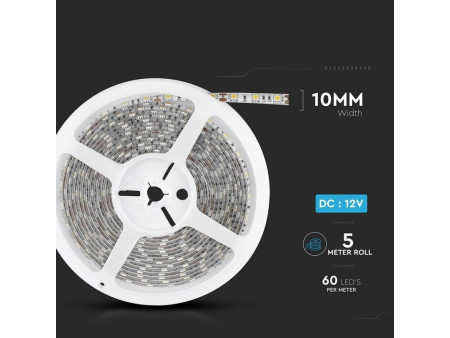 SKU 2155 VT-5050 60-IP65 V-TAC Strip LED SMD5050 10,8W/m Bobina 5m 60 LED/m 12V RGB IP65 10mm