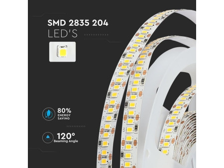 SKU 2161 VT-5730 V-TAC Strip LED SMD5730 18W/m Bobina 5m 120 LED/m 12V 6000K 10mm CRI95