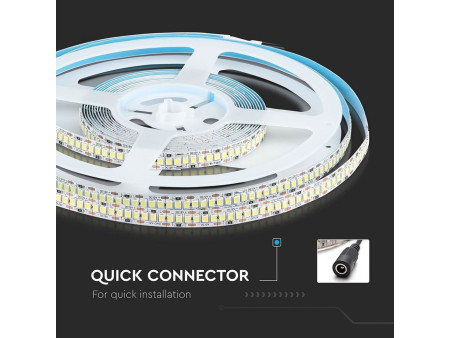 SKU 2165 VT-2835 240-H V-TAC Strip LED SMD2835 18W/m Bobina 5m 240 LED/m 12V 4000K 10mm