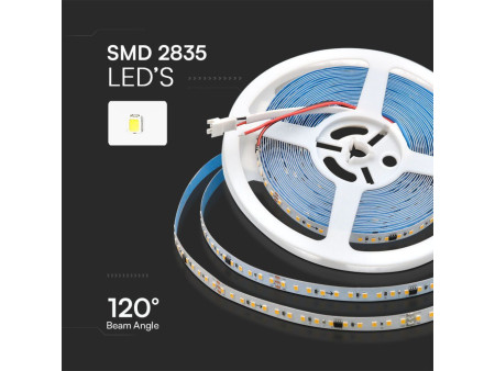 SKU 23609 VT-2835-120 V-TAC Strip LED Running SMD2835 10W/m Bobina 10m 120 LED/m 24V 6500K 8mm