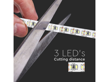 SKU 2403 VT-3014 IP20 V-TAC Strip LED SMD3014 18W/m Bobina 5m 204 LED/m 12V 6400K 10mm
