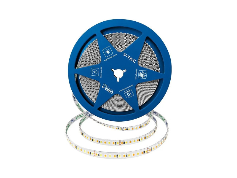 SKU 240836 VT-2835 192 V-TAC PRO Strip LED SMD2835 Chip CREE 15W/m Bobina 5m 192 LED/m 24V Doppio PCB CCT 8mm