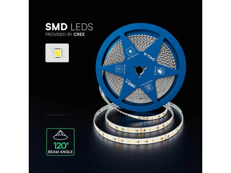 SKU 240836 VT-2835 192 V-TAC PRO Strip LED SMD2835 Chip CREE 15W/m Bobina 5m 192 LED/m 24V Doppio PCB CCT 8mm