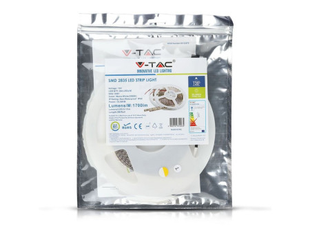 SKU 2463 VT-2835 204 V-TAC Strip LED SMD3528 18W/m Bobina 5m 204 LED/m 12V 6000K 10mm