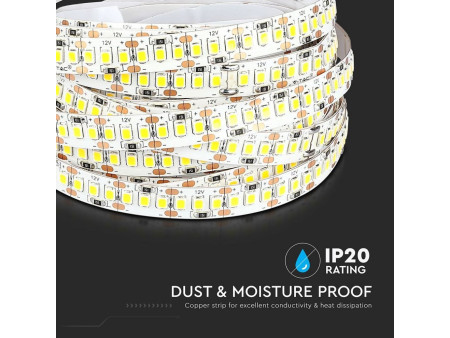 SKU 2462 VT-2835 204 V-TAC Strip LED SMD3528 18W/m Bobina 5m 204 LED/m 12V 4500K 10mm