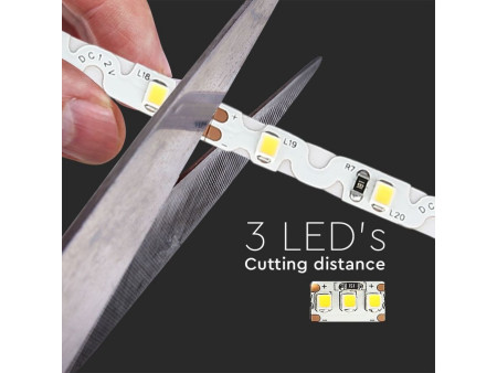 SKU 2560 VT-2835 60 V-TAC Strip LED SMD2835 3,6W/m Bobina 5m 60 LED/m 12V 4000K 6mm