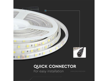 SKU 2562 VT-5050-60 V-TAC Strip LED SMD5050 9W/m Bobina 5m 60 LED/m 24V 3000K IP65 11.2mm