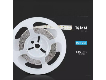 SKU 2582 VT-2216 360 V-TAC Strip LED SMD2216 30W/m Bobina 5m 360 LED/m 24V 6400K 14mm CRI95