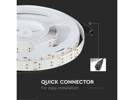 SKU 2580 VT-2216-360 V-TAC Strip LED SMD2216 30W/m Bobina 5m 360 LED/m 24V 3000K 14mm CRI95