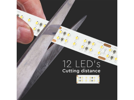 SKU 2580 VT-2216-360 V-TAC Strip LED SMD2216 30W/m Bobina 5m 360 LED/m 24V 3000K 14mm CRI95