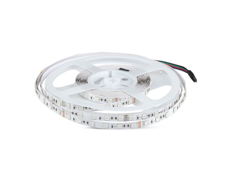 SKU 2591 VT-5050 60-24V V-TAC Strip LED SMD5050 9W/m Bobina 5m 60 LED/m 24V RGB 10mm