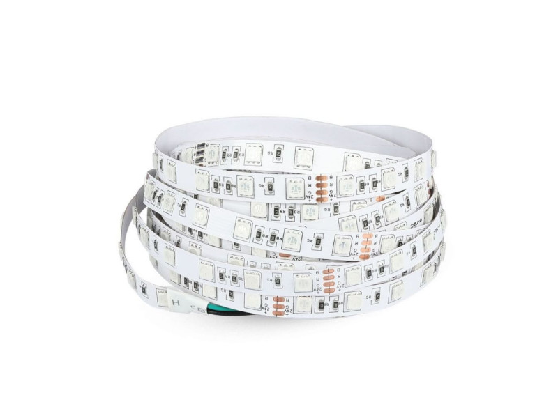 SKU 2592 VT-5050 60-24V V-TAC Strip LED SMD5050 9W/m Bobina 10m 60 LED/m 24V RGB 10mm