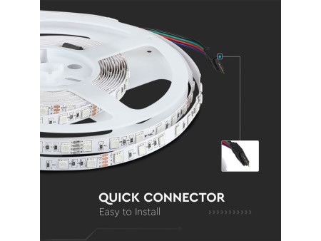 SKU 2592 VT-5050 60-24V V-TAC Strip LED SMD5050 9W/m Bobina 10m 60 LED/m 24V RGB 10mm
