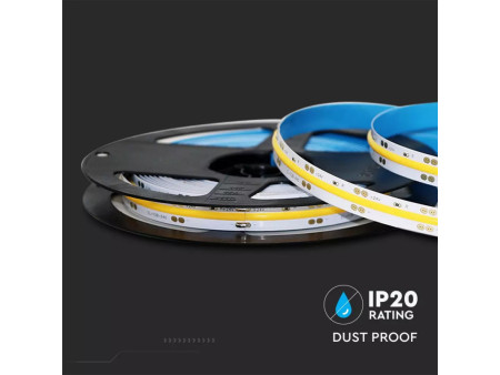 SKU 2654 VT-2835-10 V-TAC Strip LED COB-280 10W/m Bobina 5m 24V 800Lm/m 6400K 8mm