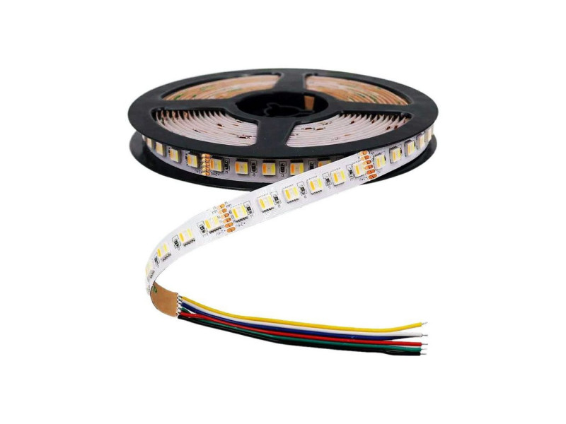 SKU 2895 VT-5050-60 V-TAC Strip LED SMD5050 24W/m Bobina 5m 60 LED/m 24V RGB+CCT 12mm