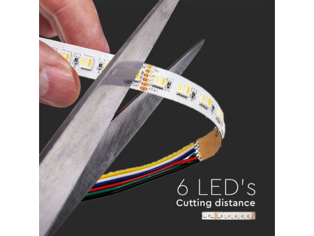 SKU 2896 VT-5050-60 V-TAC Strip LED SMD5050 24W/m Bobina 5m 60 LED/m 24V RGB+CCT IP65 14.8mm