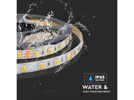 SKU 2898 VT-2835-120 V-TAC Strip LED SMD2835 14W/m Bobina 5m 120 LED/m 24V CCT IP65 12mm