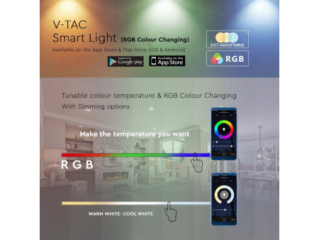 SKU 3005 VT-5050-60-EU V-TAC Kit Strip LED SMD5050 36W/m 60LED/m RGB  3 in1 5 mt Wifi per Google Home e Alexa Dimmerabile IP68