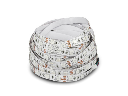 SKU 212558 VT-5050-60-IP20-RGB-Set V-TAC Kit Strip LED SMD5050 10W/m Bobina 5m 60 LED/m Telecomando Alimentatore RGB Dimmerabile