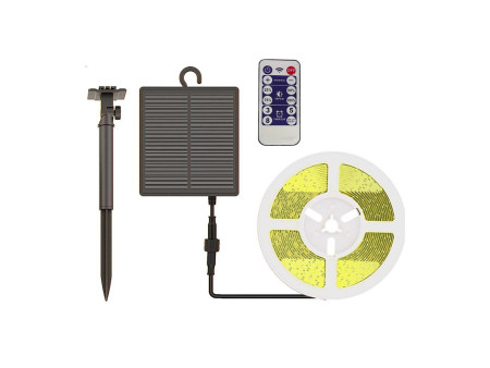 SKU 23044 V-TAC Kit Strip LED SMD2835 con Pannello Solare 1.2W/m 3000K IP67