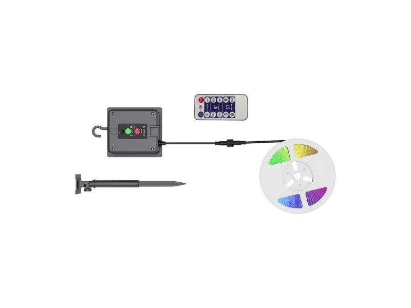 SKU 23046 VT-2835-60 V-TAC Kit Strip LED SMD2835 con Pannello Solare 1.2W/m RGB IP67